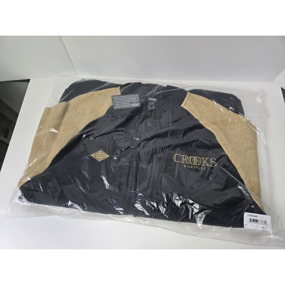 Crooks & Castles Mens Woven Baseball Jacket New Ballin Mane‎ sz Small